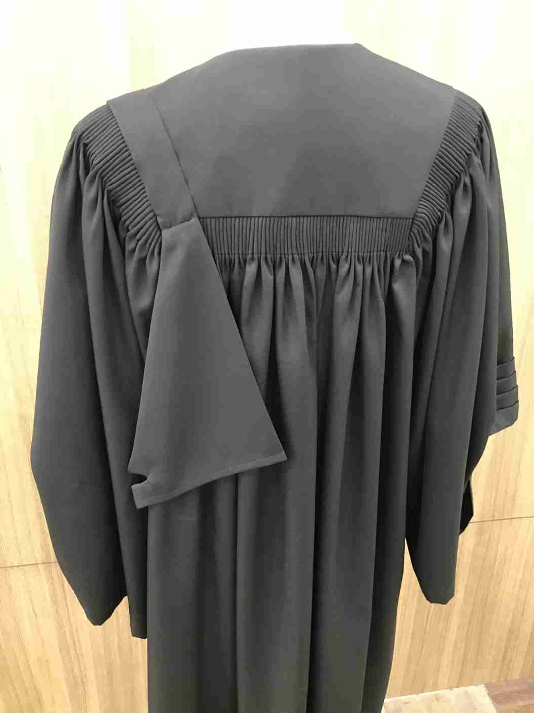 Lawyer's robe has entirely handmade pleats on the back