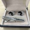 cuff link tie pin silver