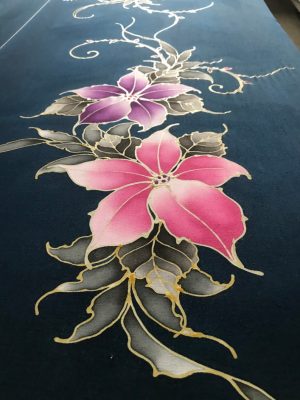 batik Malaysia, handcraft drawing flower art, Handcrafted batik shirt Malaysia