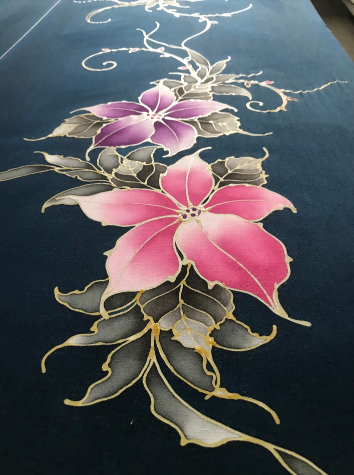 batik Malaysia, handcraft drawing flower art, Handcrafted batik shirt Malaysia